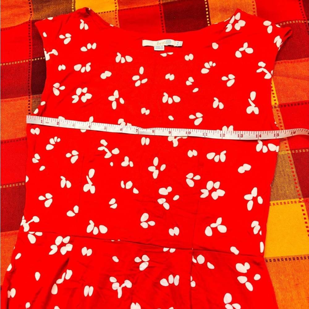 Boden Red Jersey Floral Midi Dress - Picture 5 of 14
